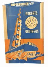 Vintage 1940s Roberts Brothers Los Angeles Drive In Menu Googie Wayne McAllister picture