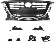 7PCS Front Grille Chrome Trim+Grill Brackets+Bumper Side Brackets Compatible wit picture