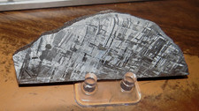 96 GM ETCHED GIBEON IRON METEORITE SLICE MUSEUM GRADE RING NAMIBIA AFRICA picture