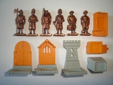 METAL FIGURINES SET - SWISS GUARD SOLDIERS COPPER - KINDER SURPRISE MINIATURES picture