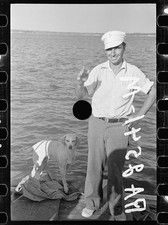 Photo:Unidentified Location 1935-1942 Sailor with Dog on Dock Waterfront picture