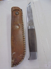VINTAGE ERLING VANGEDAL DENMARK FISHING/HUNTING FIXED BLADE KNIFE W/SHEATH picture