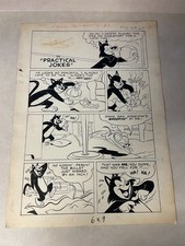 LITTLE ROQUEFORT PERCY original comic art PAUL TERRY'S #105 1953 TITLE PAGE picture