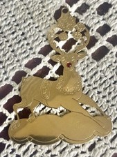 1980 Lillian Vernon Lillikins Gold Metal Rudolph Ornament picture