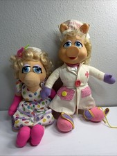 VTG Miss Piggy Nurse & Flower Dress Stuffed Doll Jim Henson 16