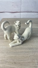 VTG LENOX LOVE OF A LIFETIME PORCELAIN CAT FIGURINES SET 24K GOLD/CRYSTALS picture
