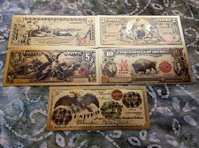 5pc USA Vintage Currency Treasury Gold Foil Collectible Novelty Banknote set picture