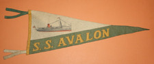 Rare antique 1920's S.S. AVALON Steamship wool Pennant 29