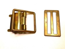 Vintage USMC Marine Corps Brass Web Dress Belt Buckle & Keeper Military picture