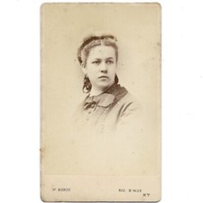 Pretty Girl Antique CDV Photo 1860s Civil War Era Manhattan NY NYC Portrait Bows picture