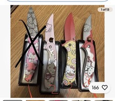 Hello Kitty Ramen Or Pink Kitty Or Red Spring Assisted Open Pocket Knife Pick 1 picture
