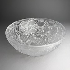 Vintage Lalique France Pinsons Frosted & Clear Crystal Glass Bowl - 9