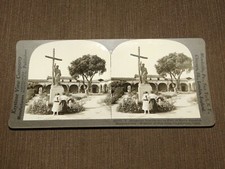 VINTAGE STEREOVIEW STEREOSCOPE CARD MISSION OF SAN JUAN CAPISTRANO CALIFORNIA picture