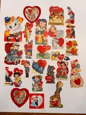 VTG 1953 Mid Century Valentine Card Lot 21 Die Cut School Valentines A-Meri-Card picture