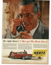 1957 Hertz Rent A Car Chevrolet Bel Air Red Vintage Print Ad picture