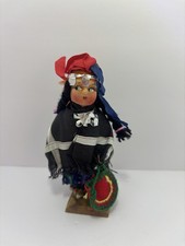 Vintage 1977 Mapuche Indian Doll Chile South American Folk Art - Hand Painted picture