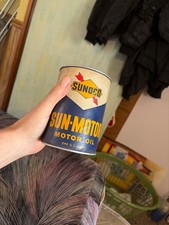 sunoco sun motor oil 1quart can ex con nsos cardboard 1960s very hard to find picture