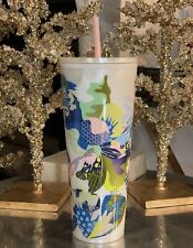 NWT Starbucks Summer 2024 White Pearl Marble Multicolor Floral Tumbler picture