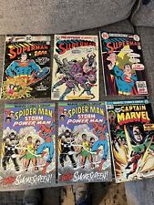 VIntage Lot of 6  Random Comic Books Superman, Spiderman, Capt Marvel Two Same picture