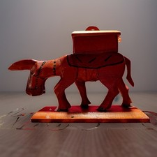 Vintage Wooden Donkey Cigarette Dispenser Mechanical Novelty Folk Art WORKS picture