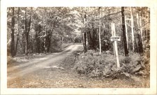 C.E. Irving Sign Forest Lane Sepia Photograph 1940s Gravel Road & Woods picture
