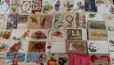 ~Lot of 43 Antique 1900's~Mixed Topics Greetings Postcards~All with stamps-s674 picture