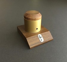 Rare Vintage MCM Walnut Brass String Twine Dispenser Desk Accessory Cutter picture