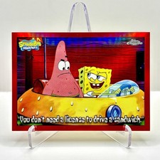 2025 Topps Chrome SpongeBob Don’t Need License Drive Sandwich Red Refractor /5 picture
