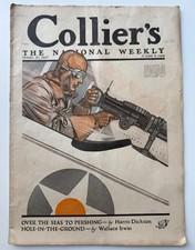 Lewis Machine Gun October 27 1917 Collier's Magazine American WWI Biplane Gunner picture