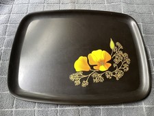 Vintage MCM Serving Tray Couroc California Poppy Monterey 12 1/2