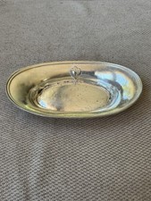 Antique The Conrad Hilton Hotel International Silver Soldered Oval Serving Bowl picture