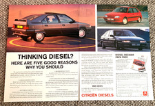 CITROEN DIESEL BX + AX + XM - FRAMEABLE COLLECTIBLE CLASSIC CAR ADVERT picture