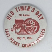 1983 East Perry County Thresher Steam & Gas Engine Show Club Pinback Button picture