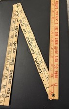 Vintage Auto-Lite Sta-Ful Battery Advertising Wooden Folding Ruler picture