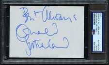 Donald Sutherland d2024 signed autograph 3.5x5 Cut The Hunger Games RC PSA Slab picture