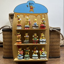 Disney Winnie The Pooh Porcelain Hinged Trinket Box 12 Months Display Shelf *** picture