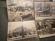 4 Antique Photo Views Of A Car Dealership Located In Lapeer, Michigan NICE picture