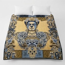 Frida Kahlo Dia De Los Muertos Blanket Tapestry Woven Portrait Wall Art Bedding picture
