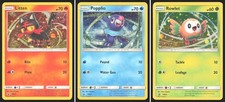 Rowlet SM22 Litten SM23 Popplio SM24 - Black Star Cosmos Holo Pokemon Cards - NM picture