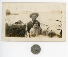Vintage 1927 photo / Green Lake WI - YOUNG LOVE Steve Swatik & Ann Adamek TEENS picture