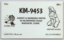 QSL Card, QSL KIM-9453, Sandy & Barbara Smith, Madison, Conn. picture