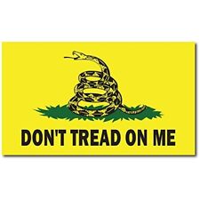 Don't Tread on Me Gadsden Flag Magnet Decal, 7x12 In Yellow, Green and Black picture