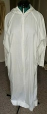  YOUTH ROBE SERVER CHOIR W/HOOD ZIPPER FRONT WHITE AUTOM SZ 10 picture