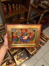Last Supper Mystical Supper Orthodox Icon Gold Carved Wood (handmade) 18x24cm picture
