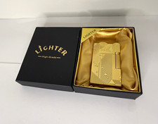 Vintage Style Gold Tone ROVER Refillable Lighter High Grade Engraved Design picture