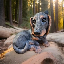 Vintage 1984 Classic Critters Dachshund Black & Tan Figurine United Design Corp picture