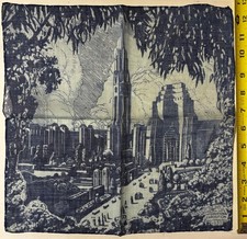 VINTAGE 1939 GOLDEN GATE INTERNATIONAL EXPOSITION SOUVENIR HANDKERCHIEF ART DECO picture