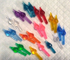 24 Medium Star Twinkle Lights LONG STEM Ceramic Christmas Tree Bulb RARE VINTAGE picture