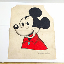Disney Mickey Mouse Drawing on Paper, 1930s Walt Disney Productions Animation picture