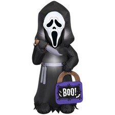 Airblown Halloween Yard Inflatables Light Ghostface with Treat Sack Fun World picture